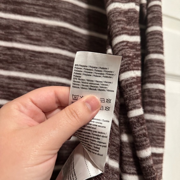 Vila Striped Long Sleeve Open Front Cardigan Sweater Women's Size M - Picture 6 of 8